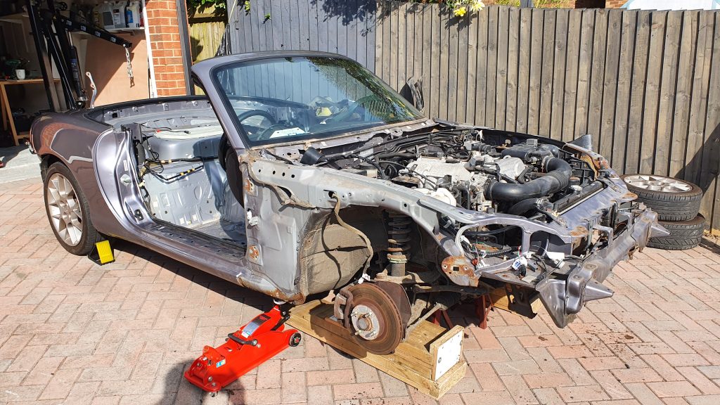 Mazda MX-5 Donor Vehicle Stripped of Body Panels Day 1